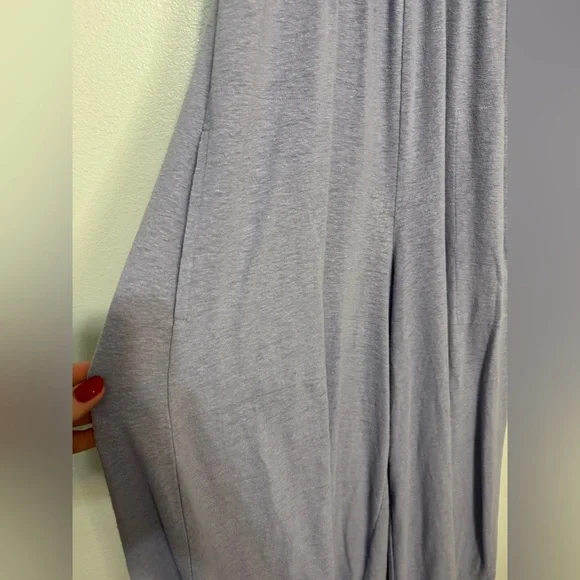 Free People Homecoming Jumper / Jumpsuit in Lilac Fog - Smocked Wide Leg - Picture 5 of 8